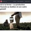 Droit à la ferme – La production artisanale au Québec et son cadre législatif